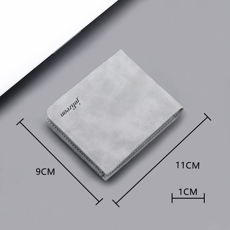 Vyriška „Instagram“ stiliaus trumpa vyriška piniginė su vairuotojo pažymėjimu, matinės odos studento piniginė, paprasta