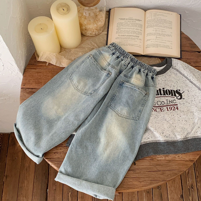 Dječje traperice za proljeće 2025., personalizirane traperice s raspršivačem za dječake i djevojčice, poderane hlače za bebe