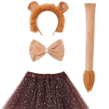 Helovino kostiumas Liūto vaikas Kaštoninės spalvos Žvaigždėtas Krūtinė Tutu Tutu Suknelė Lankas Galvos juosta Tail