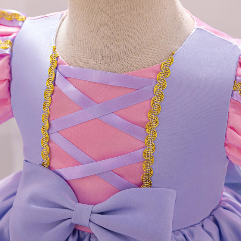 2024. aasta uus tüdrukute printsessikleit satiinist volditud tutu seelik kuldne seelik tüdrukute õhtukleit sünnipäeva laste kleit