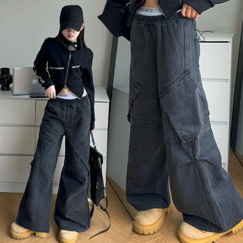 Tüdrukute kombinesoonid kevadeks ja sügiseks Tüdrukute sügisteksad Trendikad ja lahedad laiad püksid Vabaaja sügispüksid laste püksid