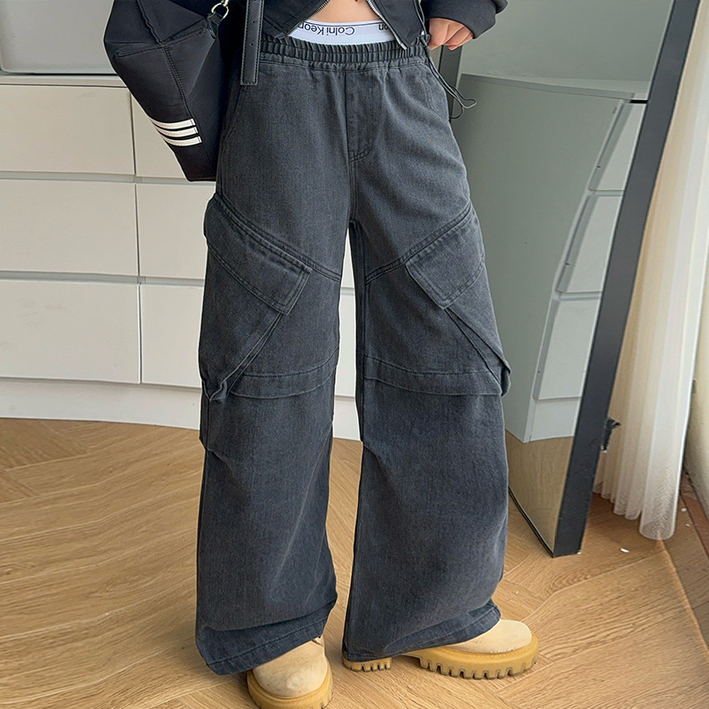 Tüdrukute kombinesoonid kevadeks ja sügiseks Tüdrukute sügisteksad Trendikad ja lahedad laiad püksid Vabaaja sügispüksid laste püksid