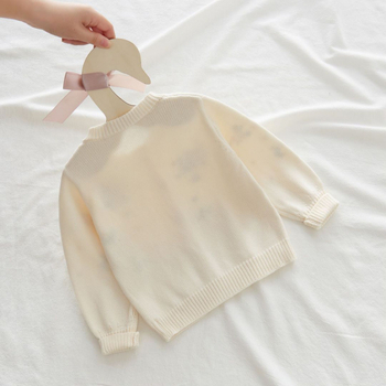 Dječji kardigan kaput od pamuka, proljetni i jesenski djevojački zapadnjački pulover, pleteni pulover u princezinom stilu