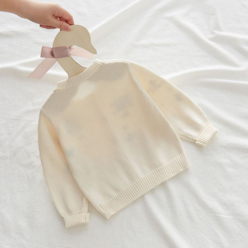 Dječji kardigan kaput od pamuka, proljetni i jesenski djevojački zapadnjački pulover, pleteni pulover u princezinom stilu