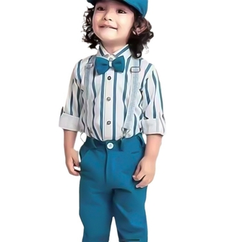 Ριγέ πουκάμισο για αγόρια, άνοιξη και φθινόπωρο, νέο ευρωπαϊκό και αμερικανικό στυλ, παιδικό φόρεμα με μακριά μανίκια και τιράντες, λουλουδάτο φόρεμα για κορίτσια