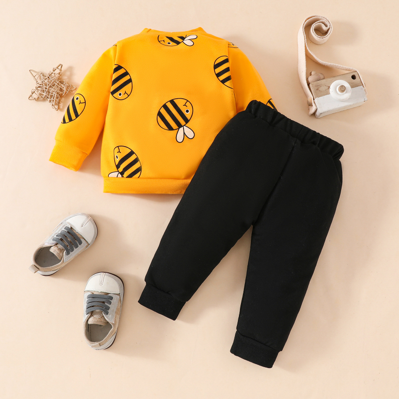 Amazon Jesenné a zimné detské roztomilé včelie dlhé rukávy nohavice sveter pre mužov a ženy detský ležérny sveter