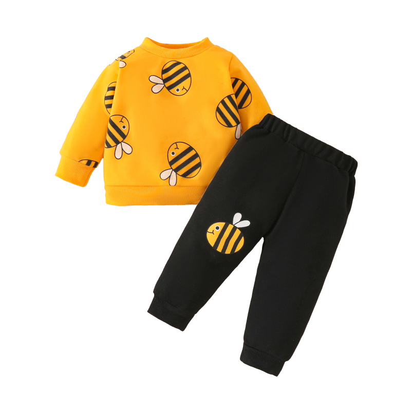 Amazon Jesenné a zimné detské roztomilé včelie dlhé rukávy nohavice sveter pre mužov a ženy detský ležérny sveter