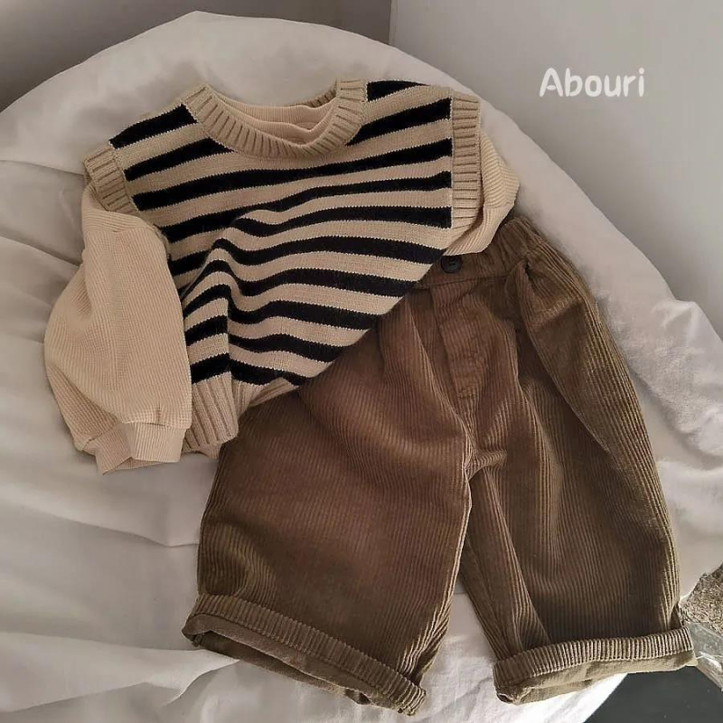 Umjetnički Mori korejski prugasti pleteni proljetni i jesenski dječji pulover s okruglim izrezom, modni jesenski novosti 2023.