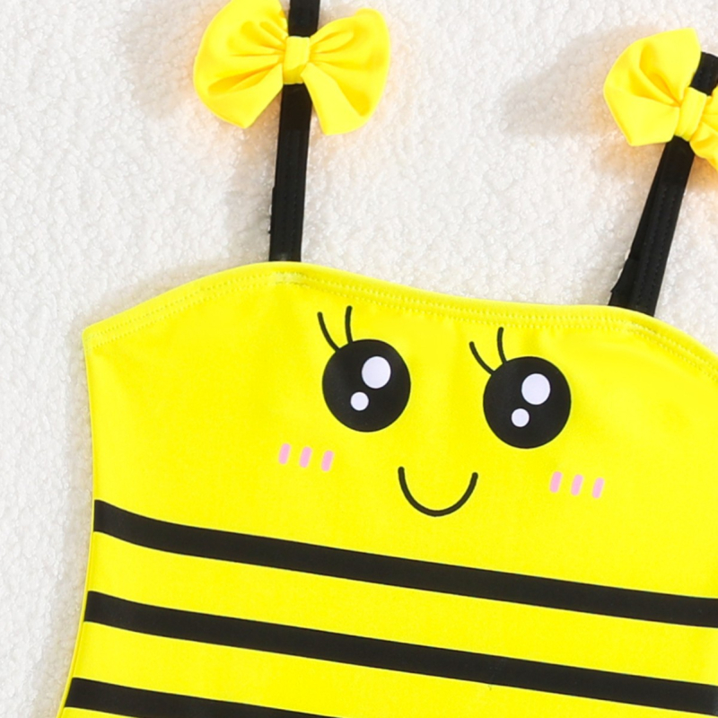 2024 nové detské jednodielne plavky pre malé a stredné deti, cezhraničné dievčenské letné zahraničné obchodné včelie roztomilé dievčenské plavky