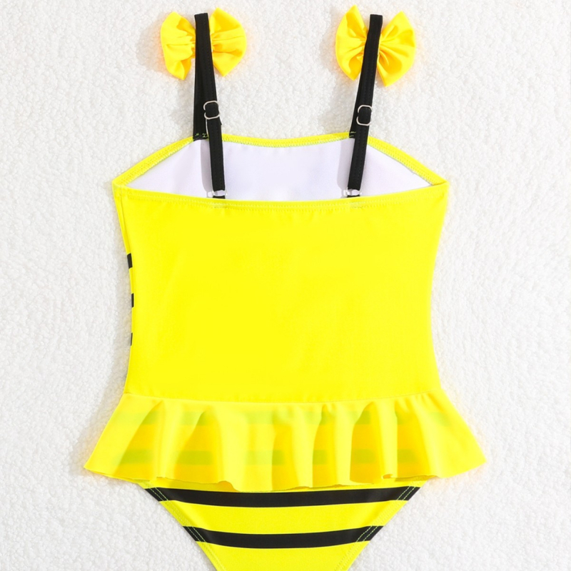 2024 nové detské jednodielne plavky pre malé a stredné deti, cezhraničné dievčenské letné zahraničné obchodné včelie roztomilé dievčenské plavky
