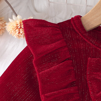 Διασυνοριακό Άνοιξη και Φθινόπωρο 2025 Νέο Γλυκό και Χαριτωμένο Φόρεμα Πριγκίπισσας με Φιόγκο, Μακρυμάνικο και Στρογγυλή Λαιμόκοψη, Απλό και Άνετο