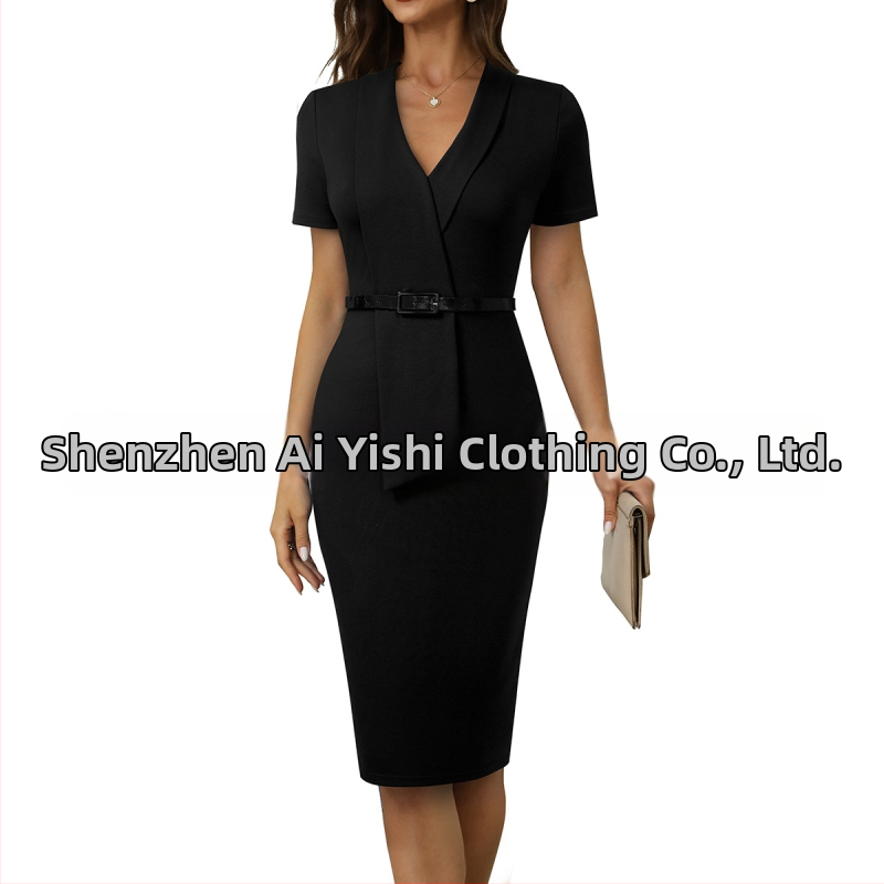 Amazon 2024 cezhraničné európske a americké dámske módne sexy elegantné šaty s bedrovým pásom a profesionálnym šitím