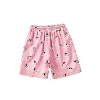 2024. aasta kuum 3D-digitaalprintimisega prantsuse buldogi kutsikamustriga roosad meeste puhkusepüksid ja meeste rannapüksid