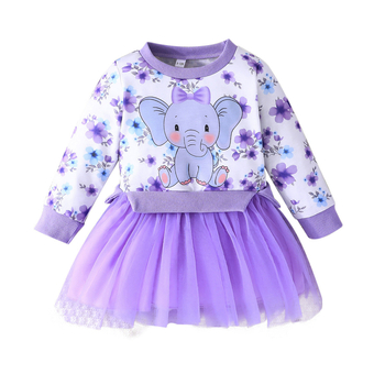 Φόρεμα Cross Border Exclusive-New-Baby Girl με στάμπα \