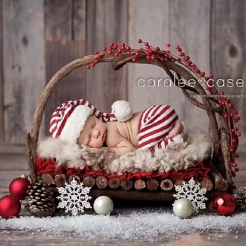 Piiriülene vastsündinute jõulufotograafia, jõulurõivad, beebiriided, müts, stuudio, foto, kudum, poisid ja tüdrukud, lapsed