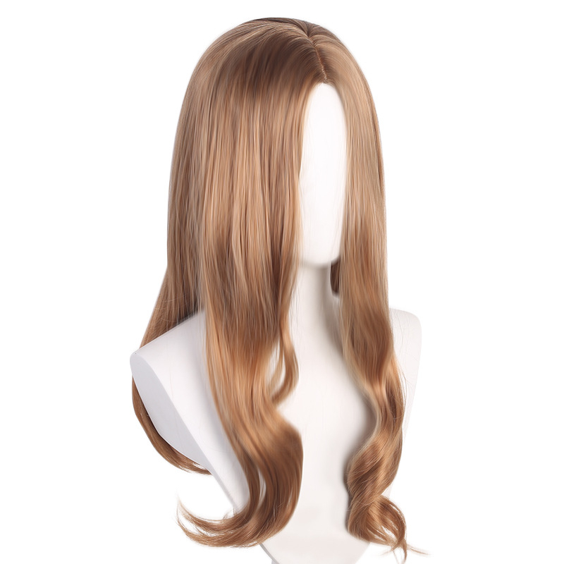 Европейска и американска перука M3GAN Megan COS, универсална перука, средно голяма, голяма вълна, пълна покривка за глава, дълга къдрава коса, химически влакна, високотемпературна коприна