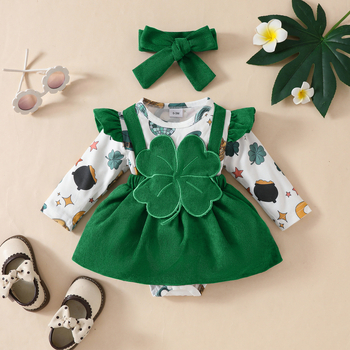 Euroopa ja Ameerika armas vastsündinud tüdruk ristik Zhang Zi Fei varrukaga võltsrihm pikkade varrukatega kolmnurksed mütsid roheline seelik juuksepahvel