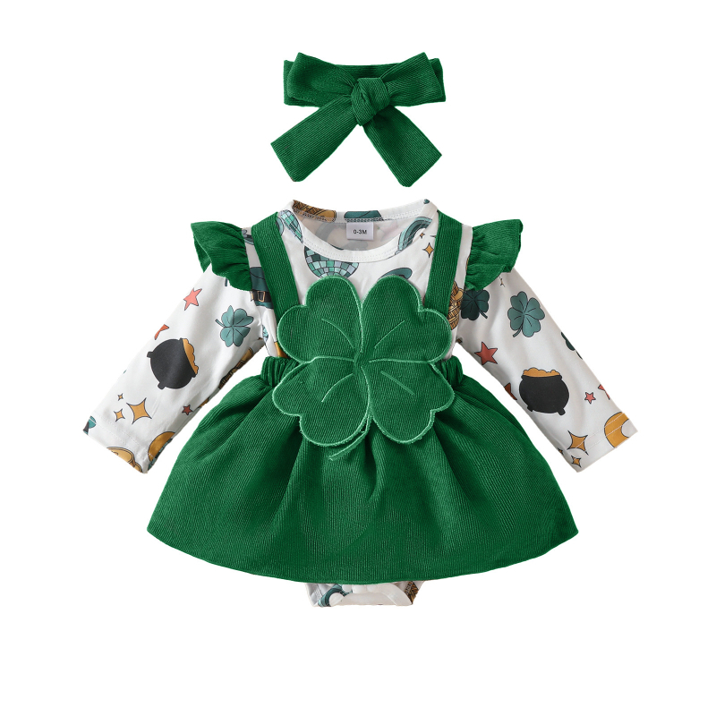 Euroopa ja Ameerika armas vastsündinud tüdruk ristik Zhang Zi Fei varrukaga võltsrihm pikkade varrukatega kolmnurksed mütsid roheline seelik juuksepahvel