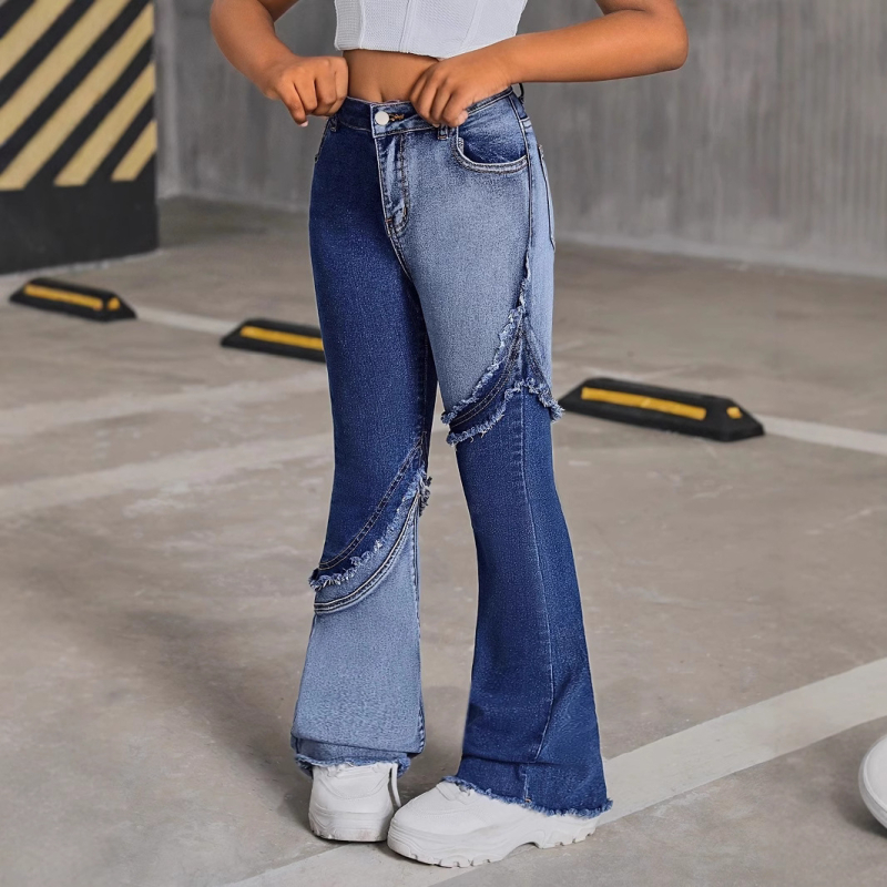 Divatos, varrott, rugalmas, bő, magas derekú dizájnú farmernadrágok határokon átnyúló, kizárólagos beszerzése európai és amerikai amazon tinédzser lányok számára.