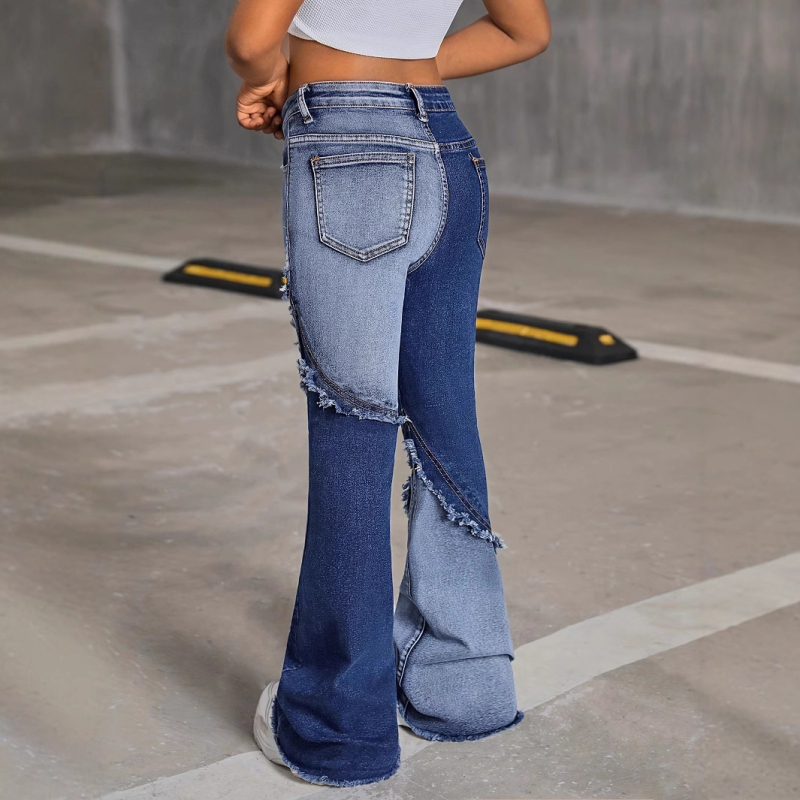 Divatos, varrott, rugalmas, bő, magas derekú dizájnú farmernadrágok határokon átnyúló, kizárólagos beszerzése európai és amerikai amazon tinédzser lányok számára.