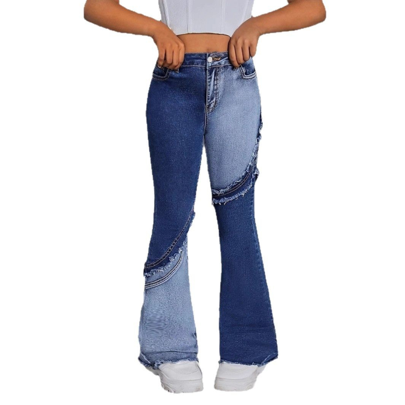 Divatos, varrott, rugalmas, bő, magas derekú dizájnú farmernadrágok határokon átnyúló, kizárólagos beszerzése európai és amerikai amazon tinédzser lányok számára.