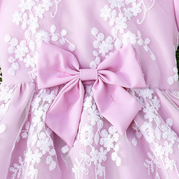 Letné roztomilé princeznovské šaty Cross Border 2025 s mašľou a ozdobnou čipkou a sieťovaným prešívaním