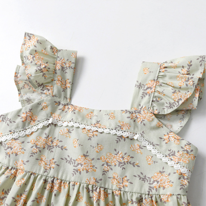 Ljetna haljina za djevojčice, cvjetni uzorak za novorođenče, super slatka suknja u stilu princeze, popularna suknja preko koljena u antičkom stilu