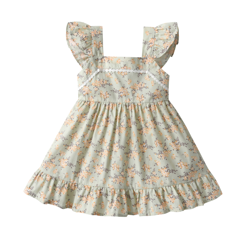 Ljetna haljina za djevojčice, cvjetni uzorak za novorođenče, super slatka suknja u stilu princeze, popularna suknja preko koljena u antičkom stilu