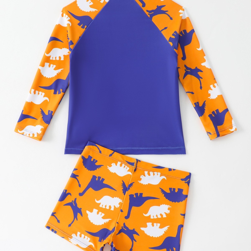 2025 nové chlapčenské a detské delené plavky s dlhým rukávom, opaľovací krém, plavky, oblek, kreslené študentské detské plavky