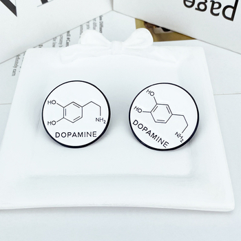 Dopamínová kreatívna farba na pečenie, zliatina, brošňa, chemické molekulárne modelovanie, kovový odznak, oblečenie, taška, bunda, pin, doplnky