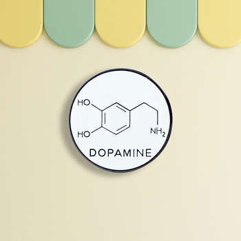 Dopamínová kreatívna farba na pečenie, zliatina, brošňa, chemické molekulárne modelovanie, kovový odznak, oblečenie, taška, bunda, pin, doplnky