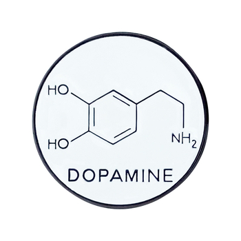 Dopamínová kreatívna farba na pečenie, zliatina, brošňa, chemické molekulárne modelovanie, kovový odznak, oblečenie, taška, bunda, pin, doplnky