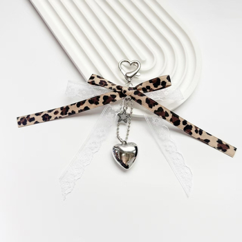 Spice Girl kulona leoparda bantītes atslēgu piekariņš korejiešu auduma lentes somas kulons radošs automašīnas atslēgu piekariņš