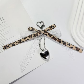 Spice Girl kulona leoparda bantītes atslēgu piekariņš korejiešu auduma lentes somas kulons radošs automašīnas atslēgu piekariņš