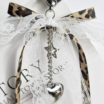 Spice Girl kulona leoparda bantītes atslēgu piekariņš korejiešu auduma lentes somas kulons radošs automašīnas atslēgu piekariņš