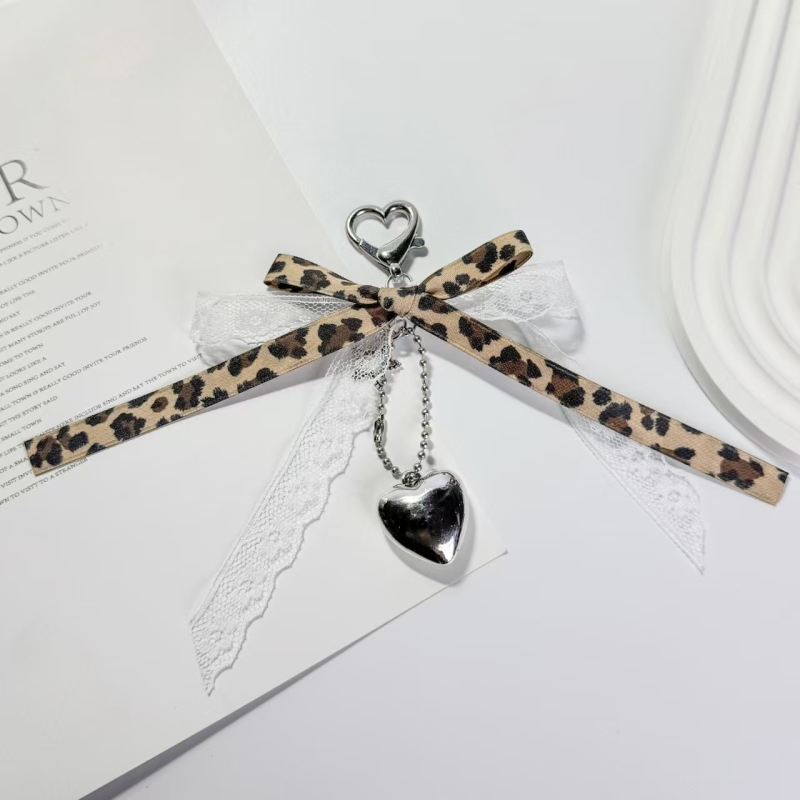 Spice Girl kulona leoparda bantītes atslēgu piekariņš korejiešu auduma lentes somas kulons radošs automašīnas atslēgu piekariņš