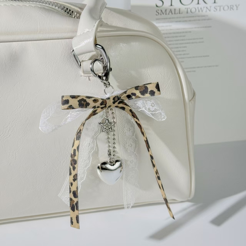 Spice Girl kulona leoparda bantītes atslēgu piekariņš korejiešu auduma lentes somas kulons radošs automašīnas atslēgu piekariņš