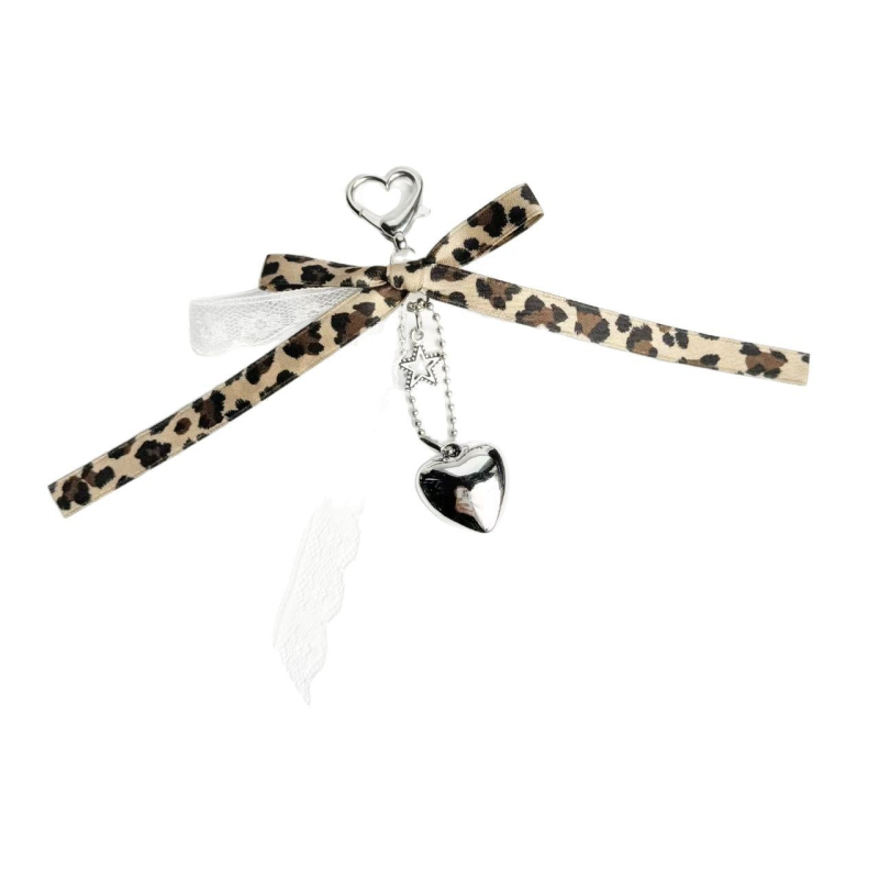 Spice Girl kulona leoparda bantītes atslēgu piekariņš korejiešu auduma lentes somas kulons radošs automašīnas atslēgu piekariņš