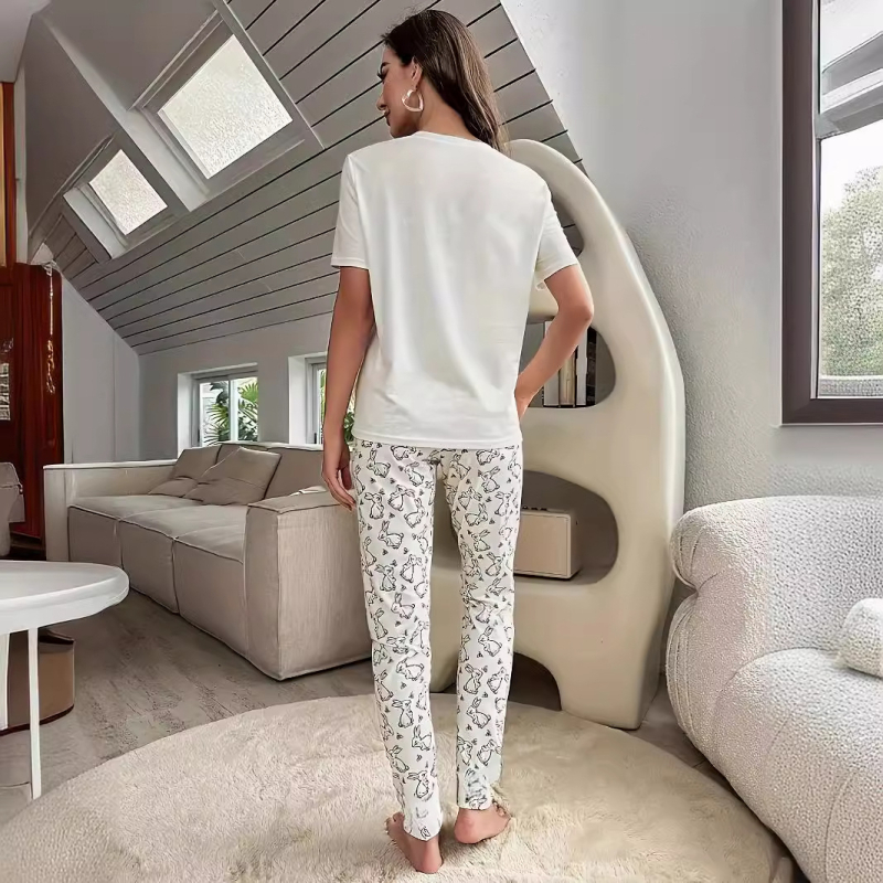 Nove ljetne ženske ležerne hlače kratkih rukava iz 2025. mogu se nositi izvan odijela, pidžame, ležerno odijelo dugih rukava iz dva dijela za dom