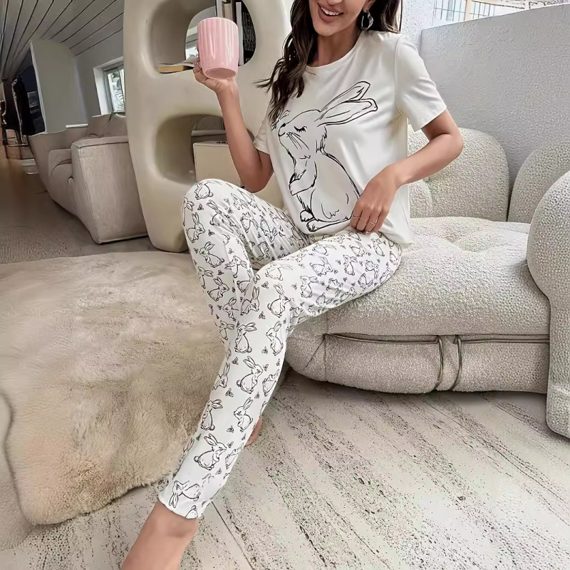 Nove ljetne ženske ležerne hlače kratkih rukava iz 2025. mogu se nositi izvan odijela, pidžame, ležerno odijelo dugih rukava iz dva dijela za dom