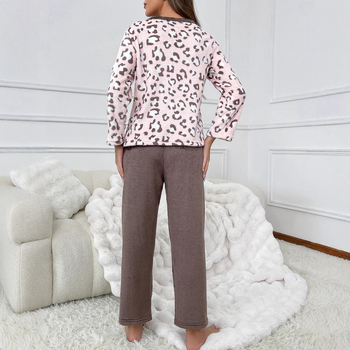 Piiriülene väliskaubandus Sügis- ja talvine fliisvoodriga, paksendatud, pehme ja mugav, ümara kaelusega, soe, pehme, nahasõbralik, antistaatiline, kodupidžaama naistele