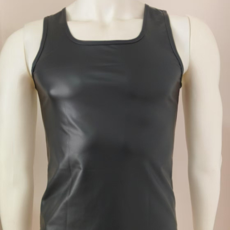 Jesen 2024., nova jednostavna muška jakna s U-ovratnikom, otvorenim prsima, uskom figurom, sjajnim otvorenim ramenima i malim prslukom, veleprodaja