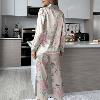 Διασυνοριακή πηγή 2024 νέο εθνικό στυλ μεταξωτό παντελόνι με μακριά μανίκια από μετάξι μπορεί να φορεθεί έξω από το κοστούμι ένδυσης στο σπίτι