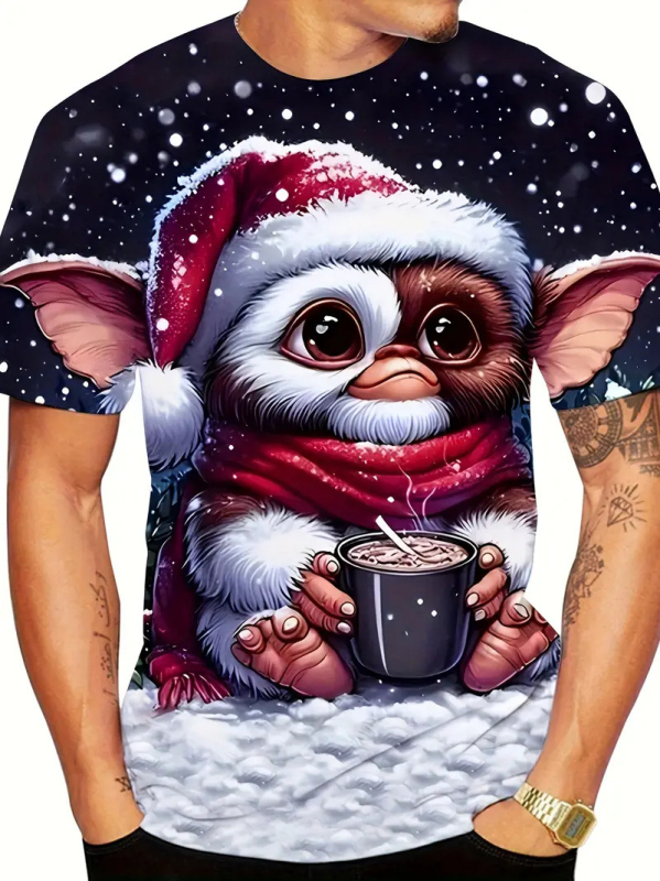 Cezhraničné horúce predajné trendy kreatívne charakteristické tričko s 3D potlačou s krátkym rukávom a okrúhlym výstrihom pre mužov