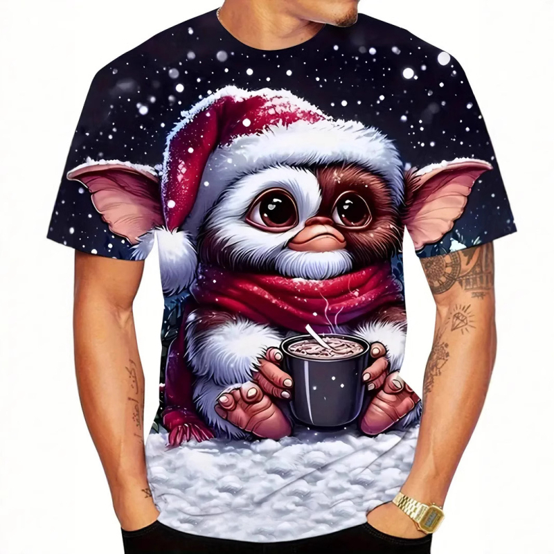 Cezhraničné horúce predajné trendy kreatívne charakteristické tričko s 3D potlačou s krátkym rukávom a okrúhlym výstrihom pre mužov