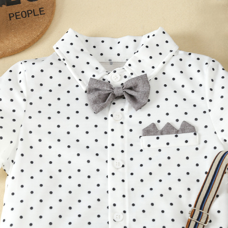 Dječje odijelo Cross-Border za dječake, ljetno dječje muško odijelo kratkih rukava, kombinezon za prvi rođendan, malo odijelo