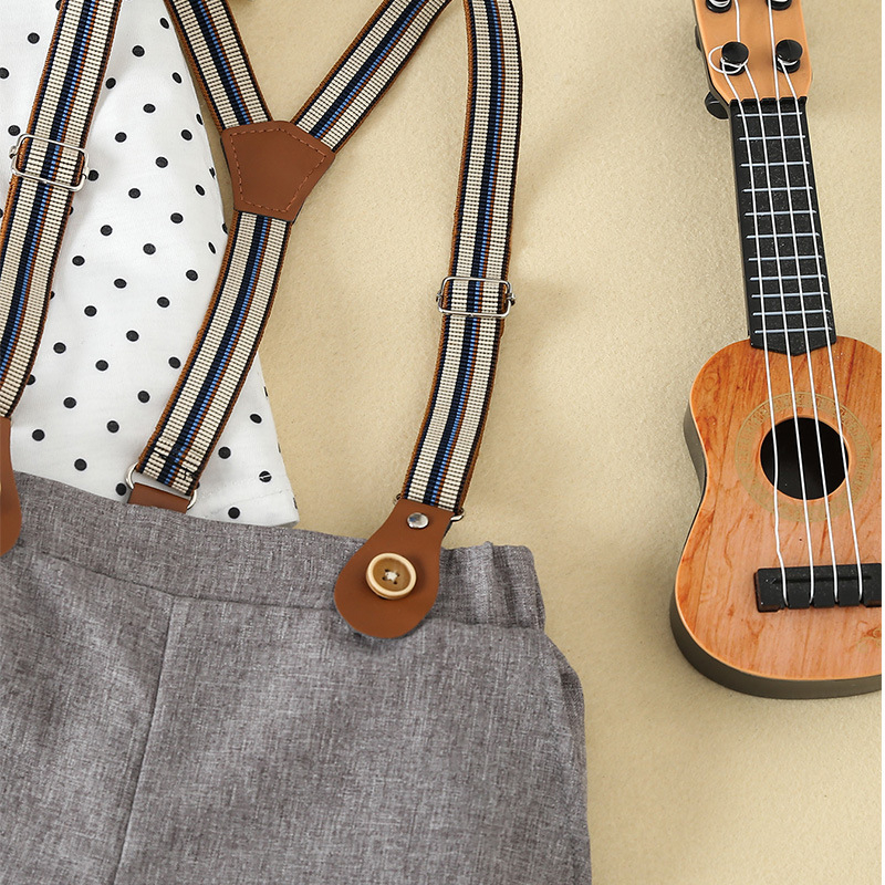 Dječje odijelo Cross-Border za dječake, ljetno dječje muško odijelo kratkih rukava, kombinezon za prvi rođendan, malo odijelo