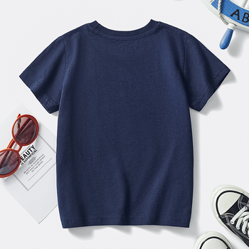 Европейски и американски детски дрехи с къс ръкав 2025 детска тениска за момче с карикатура на пожарна кола, модел лято, половин ръкав, фабрика на едро