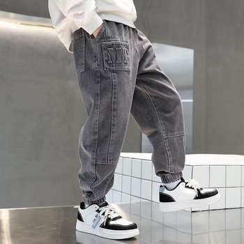 Ρετρό τζιν τζιν για αγόρια, άνοιξη 2024, νέα παιδικά παντελόνια μέχρι τον αστράγαλο σε κορεατικό στιλ, μεσαίου μεγέθους, μοντέρνα, μακριά παντελόνια για παιδιά