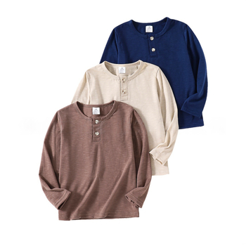 TikTokShop Piiriülene kuumade poiste ühevärviline paksendatud soe universaalne alussärk, mugav pikkade varrukatega kampsun